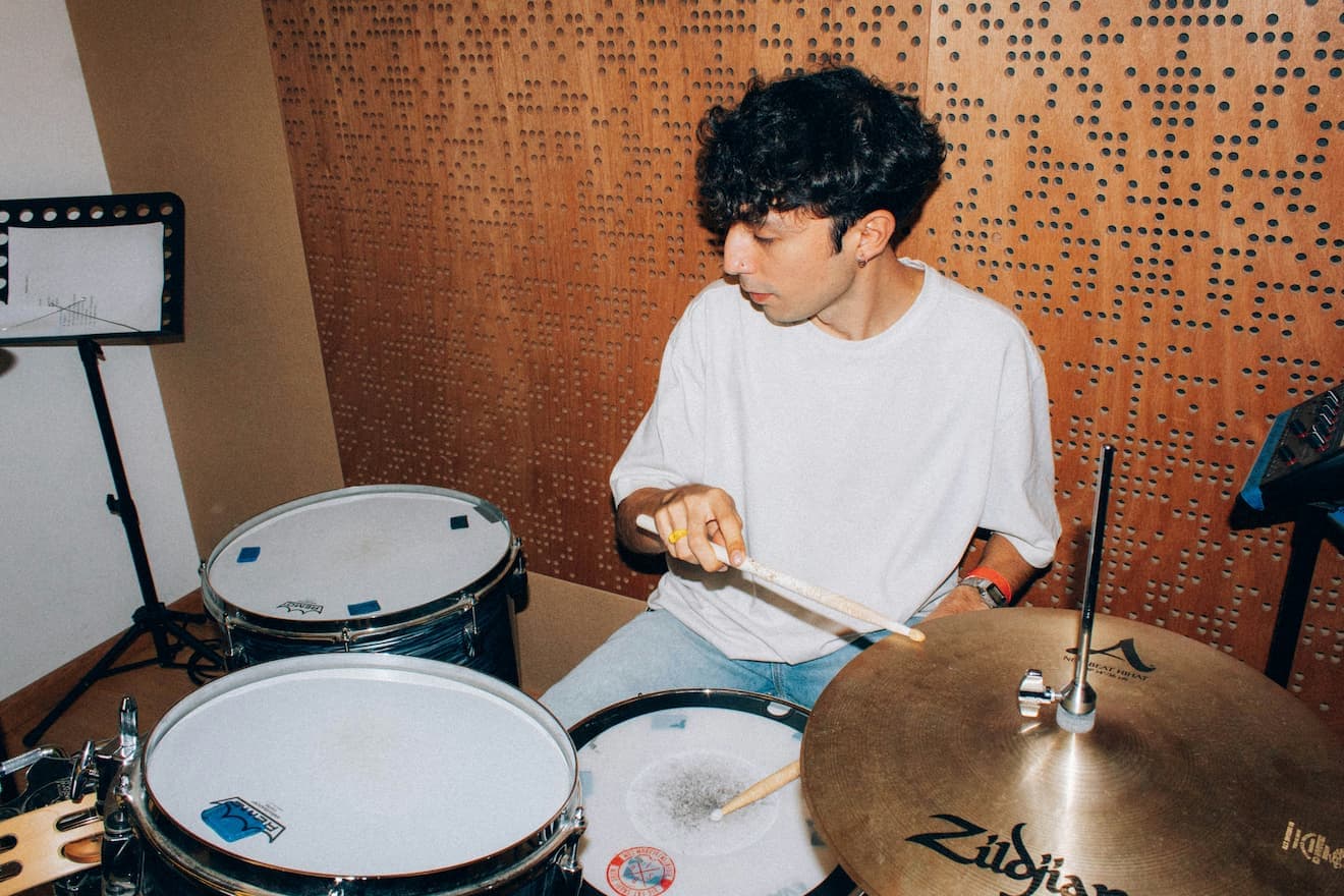 Man playing the drums